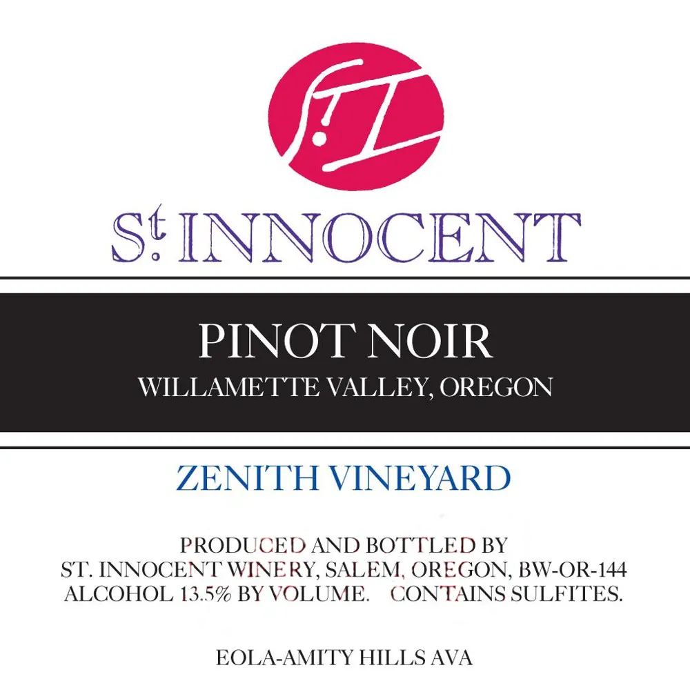 Zenith Vineyard Pinot Noir Bottle