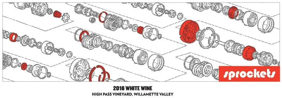 Sprockets High Pass Vineyard White Wine Bottle