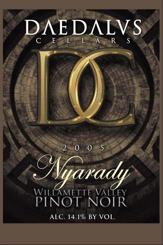 Daedalus Cellars Nyarady Pinot Noir Bottle