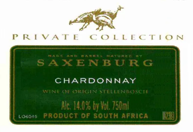 Private Collection Chardonnay Bottle