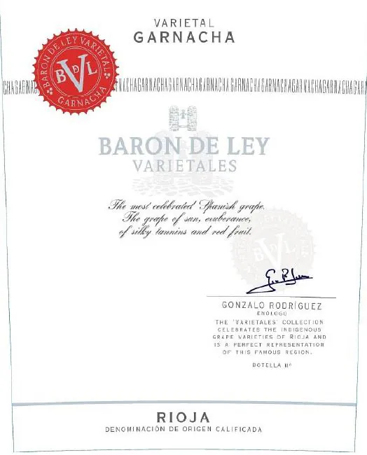 Varietales Garnacha Bottle