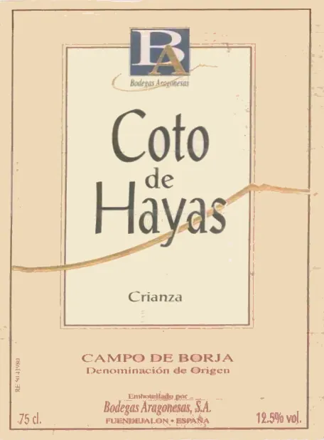 Coto de Hayas Crianza Bottle