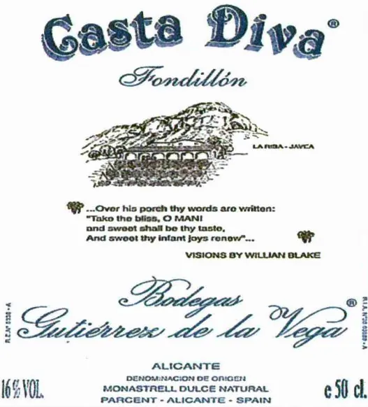 Casta Diva Fondillon Bottle