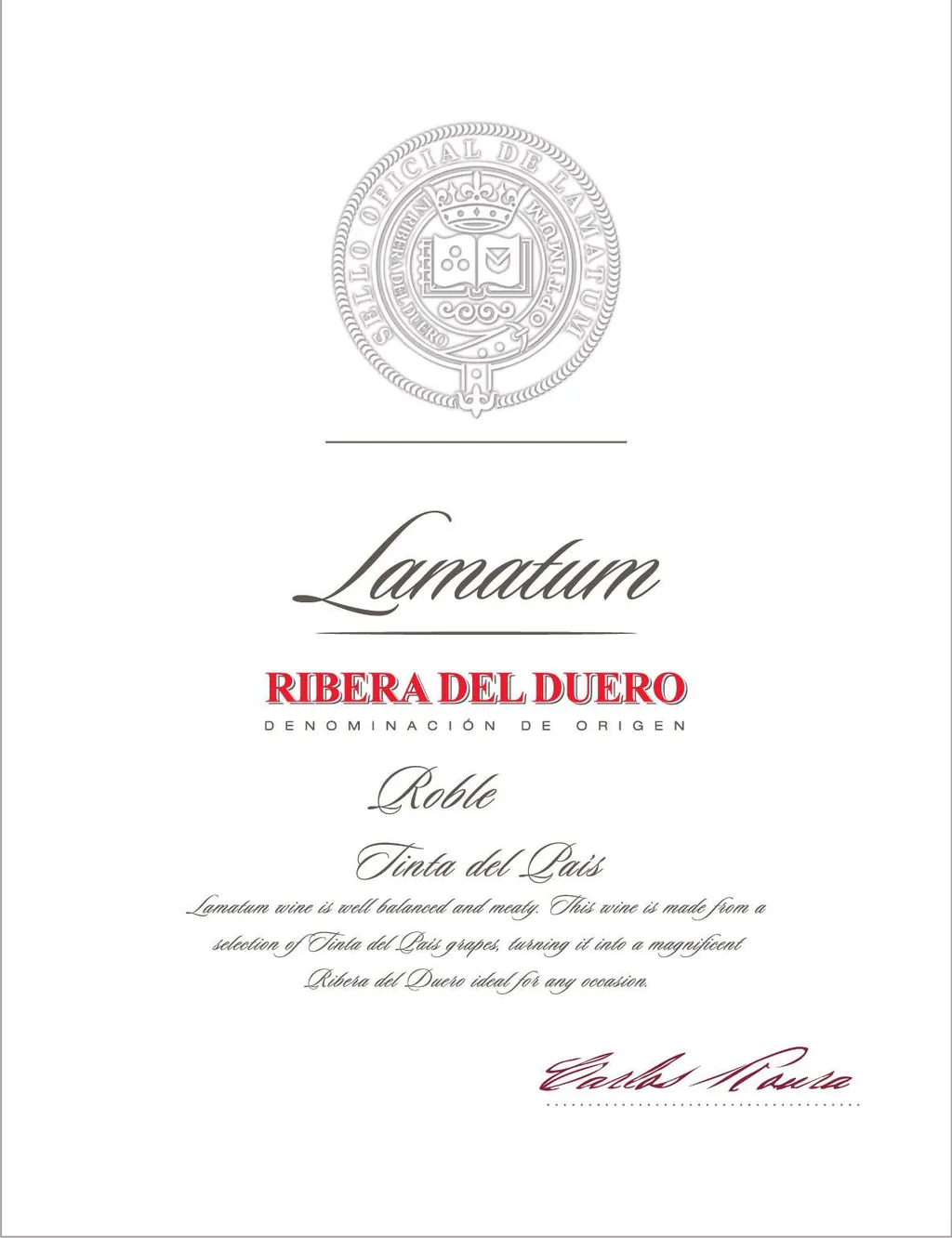 Lamatum Tinta de Pais Roble Bottle