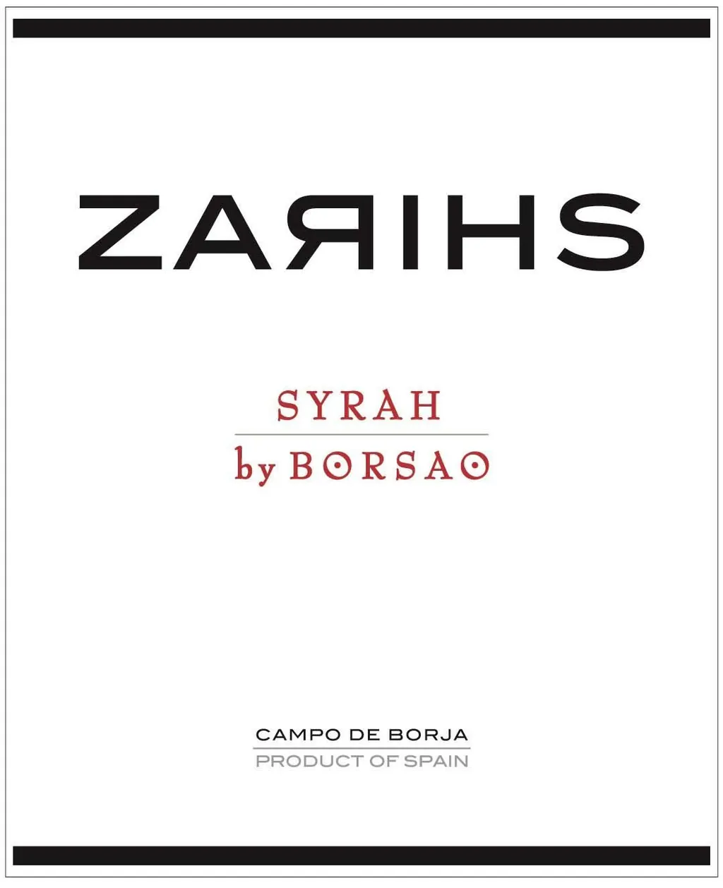 Zarihs Syrah Bottle