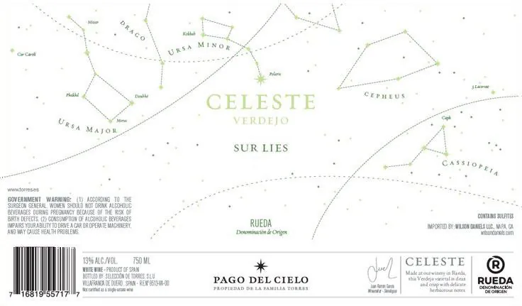 Celeste Verdejo Sur Lies Bottle