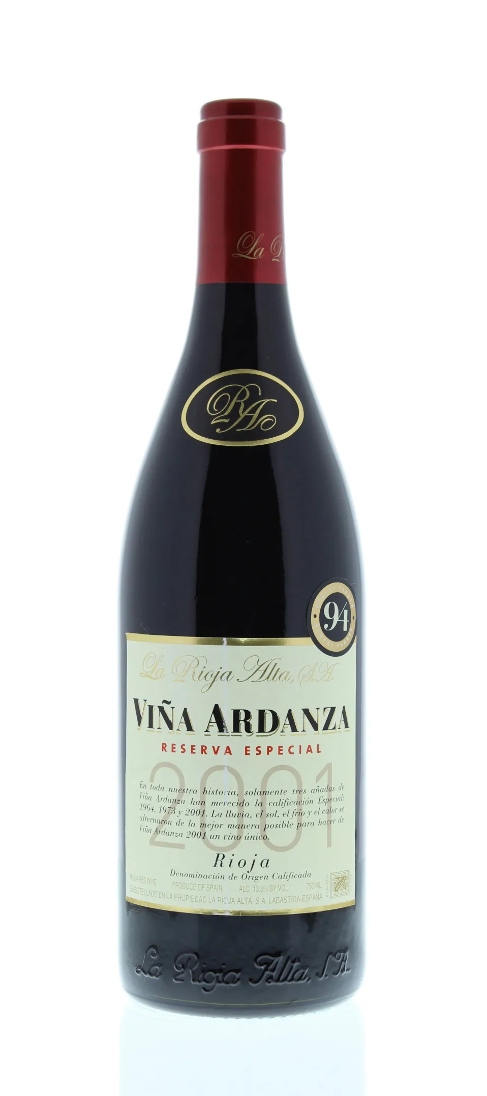 Vina Ardanza Seleccion Especial Reserva Bottle