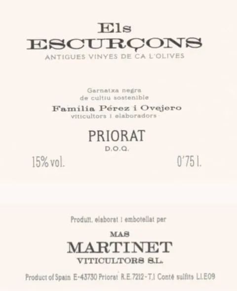 Els Escurcons Bottle