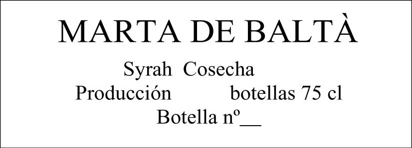 Marta de Balta Bottle