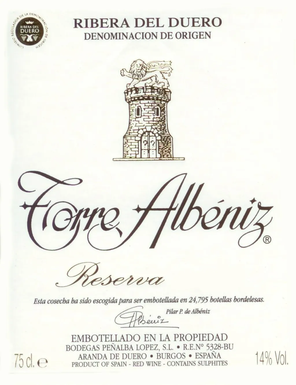 Finca Torremilanos Torre Albeniz Reserva Bottle