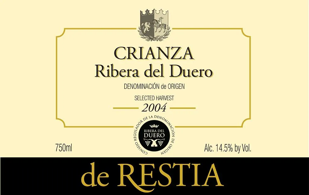 de Restia Crianza Selected Harvest Bottle