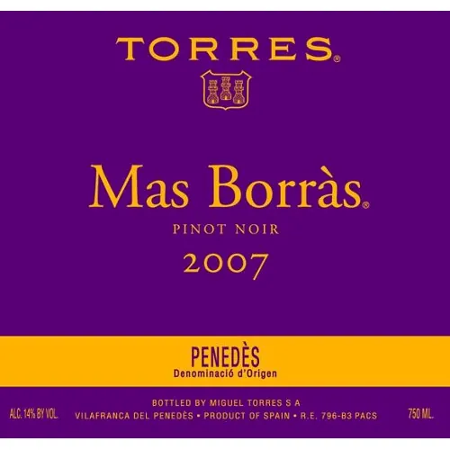 Pinot Noir Mas Borras Bottle