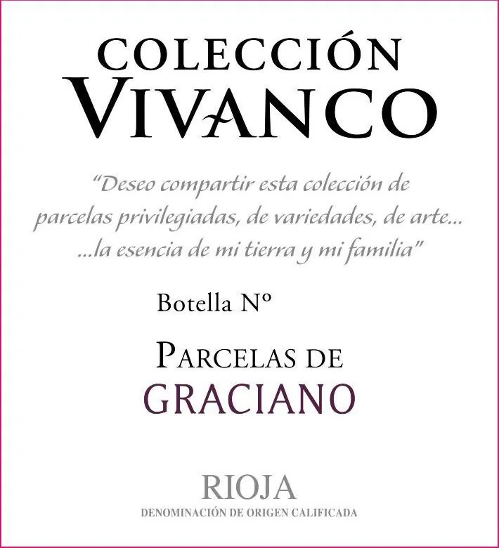 Coleccion  Parcelas de Graciano Bottle