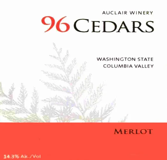 96 Cedars Merlot Bottle