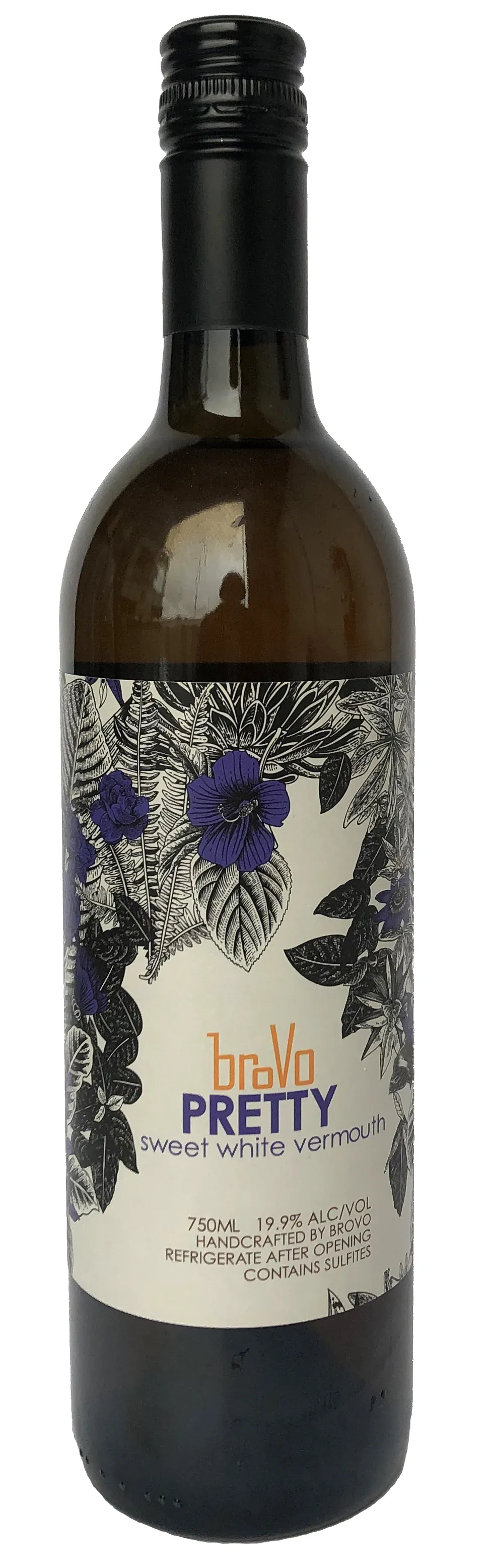 Pretty Floral Vermouth Bottle