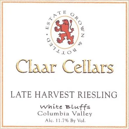 Bluffs Vineyard Late Harvest Riesling Bottle