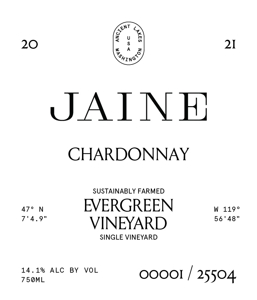 Evergreen Vineyard Chardonnay Bottle