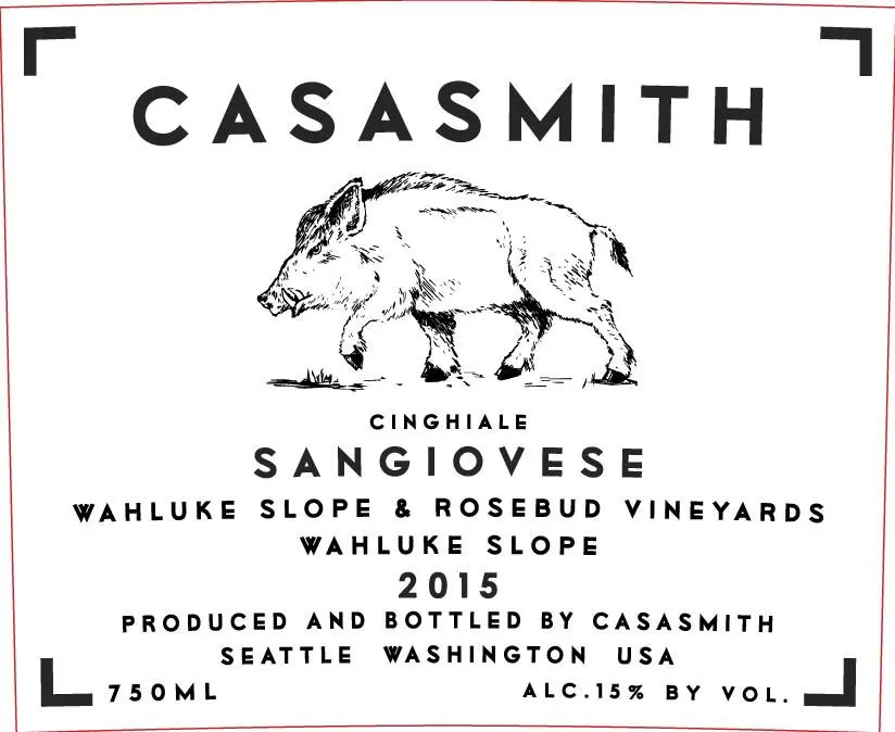 CasaSmith Cinghiale Sangiovese Bottle