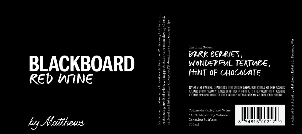 Blackboard Red Wine Bottle