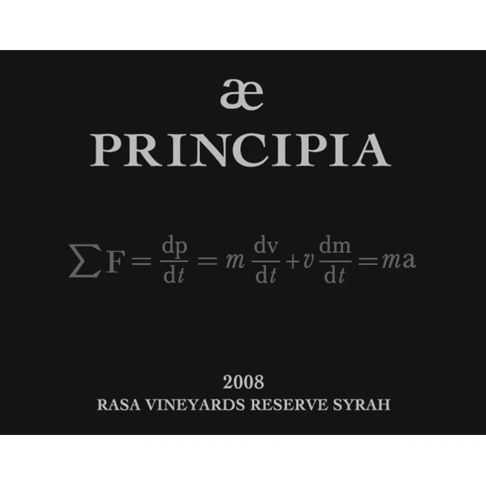 Principia Reserve Syrah Bottle