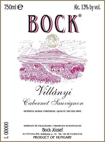 Bock Cabernet Sauvignon Bottle