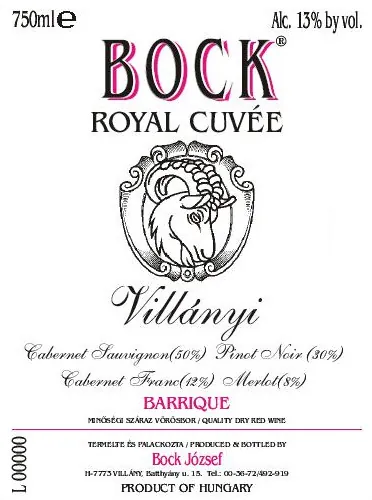 Bock Villany Royal Cuvee Bottle