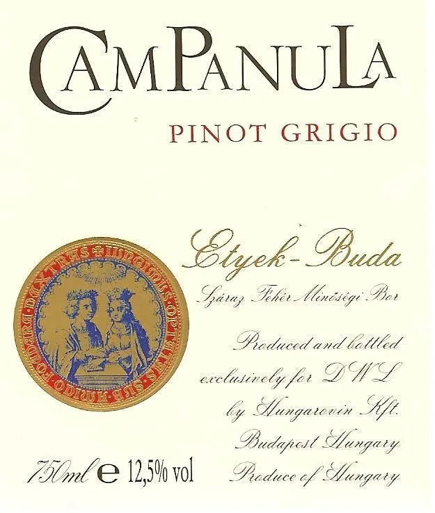 Etyek-Buda Pinot Grigio Bottle