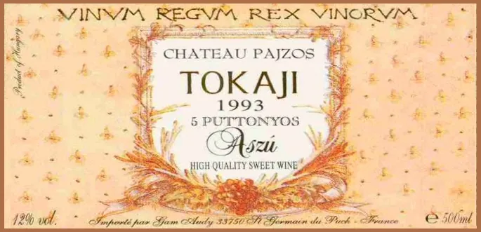 Tokaji Aszu 5 Puttonyos Bottle