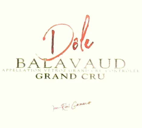 Balavaud Vetroz Dole Grand Cru Bottle