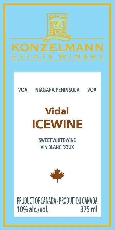 Vidal Ice Wine Bottle
