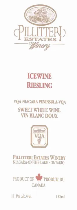 Icewine Riesling Bottle