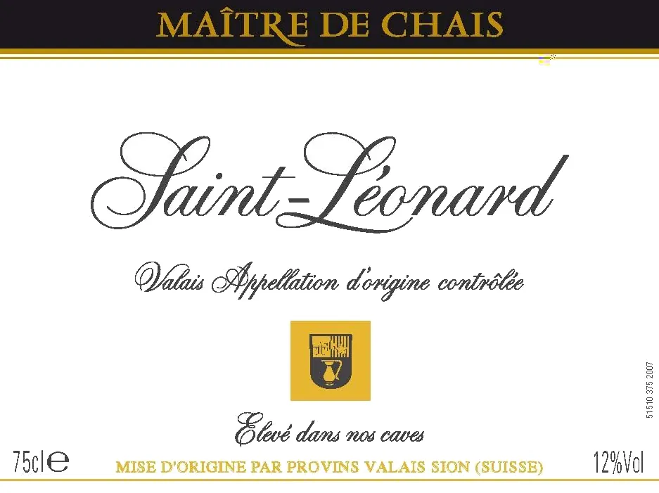 Fendant de Saint-Leonard Maitre de Chais Bottle