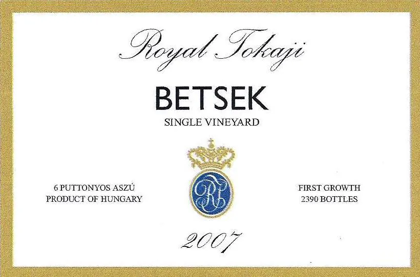 Tokaji Betsek 6 Puttonyos Aszu Bottle