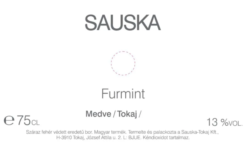 Medve Furmint Bottle