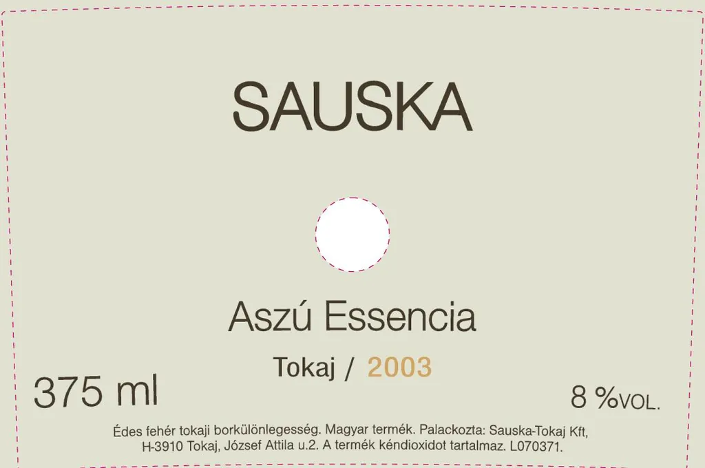 Tokaji Aszu Essencia Bottle