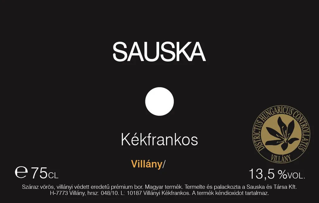 Villany Kekfrankos Bottle