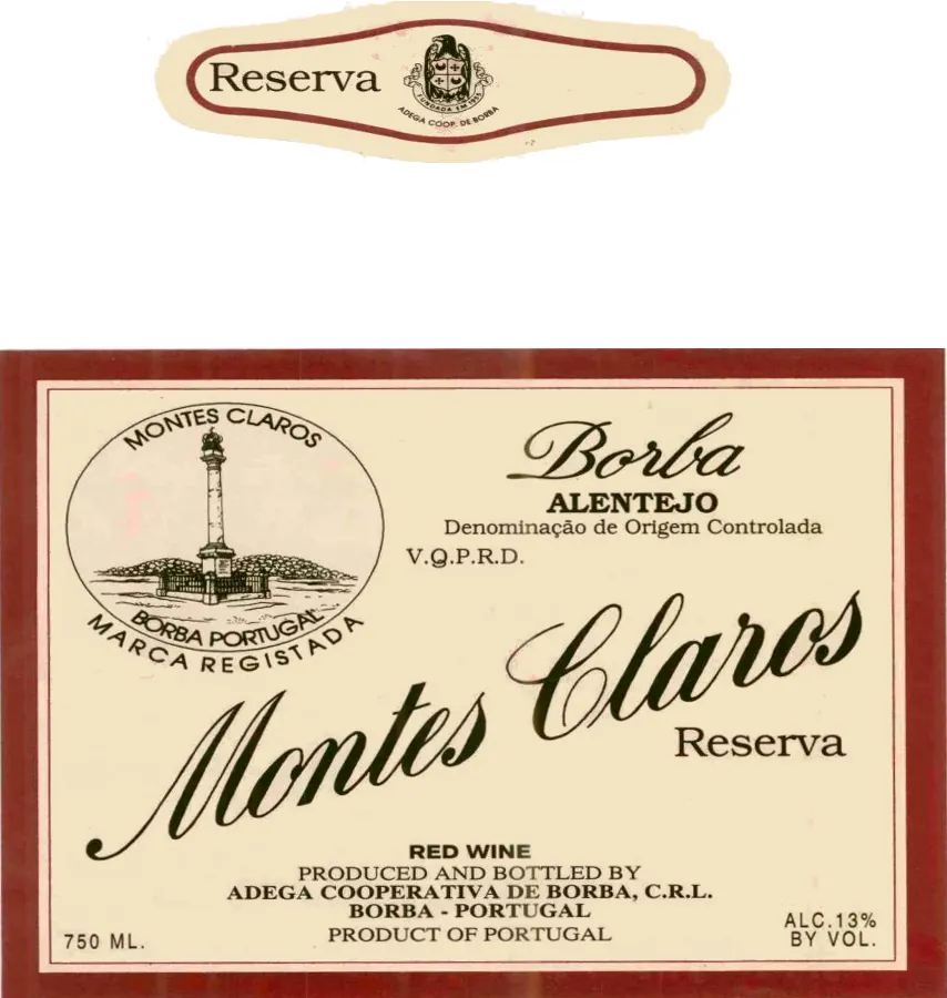 Montes Claros Reserva Bottle