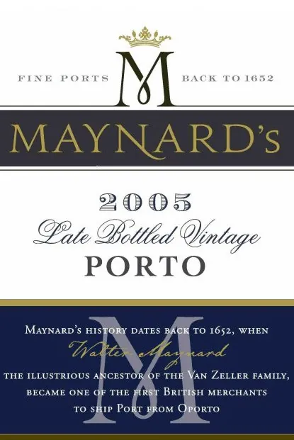Late Bottled Vintage Maynard's Porto Bottle
