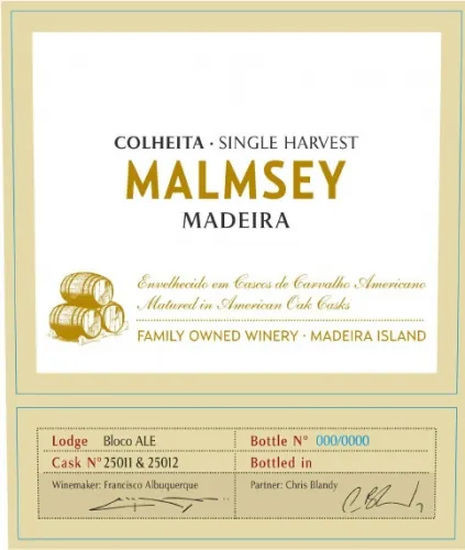 Madeira Colheita Malmsey Single Harvest Bottle