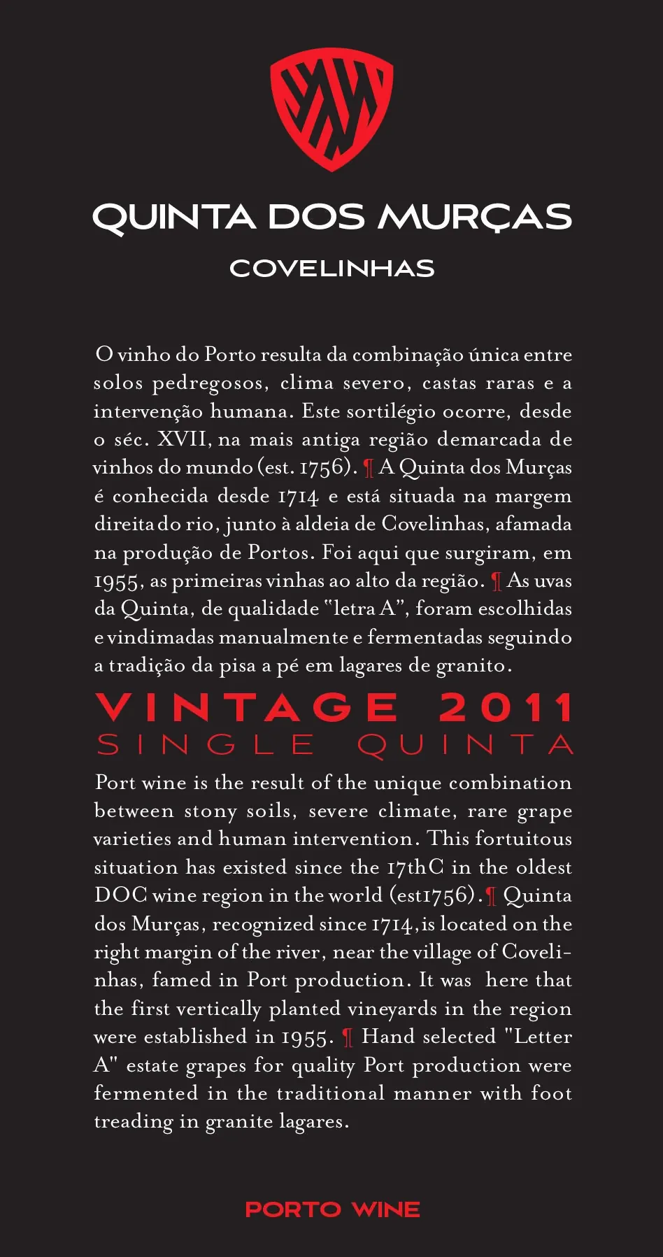 Quinta dos Murcas Vintage Port Bottle