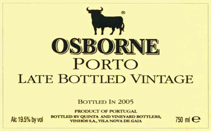 Late Bottled Vinatge Porto Bottle