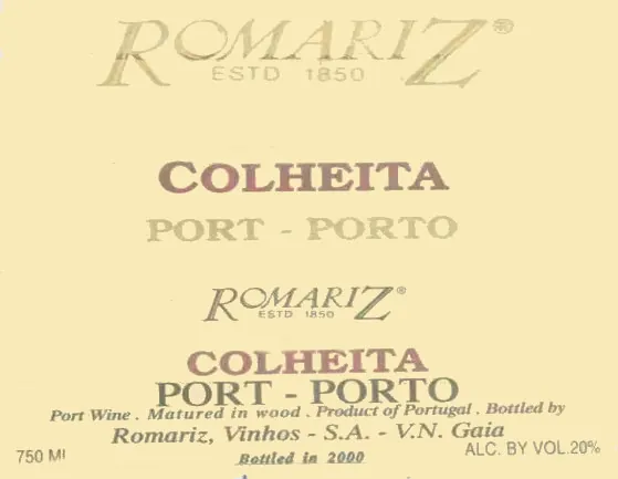Colheita Port Bottle