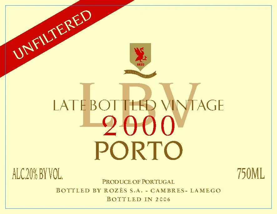 Late Bottled Vintage Port Bottle