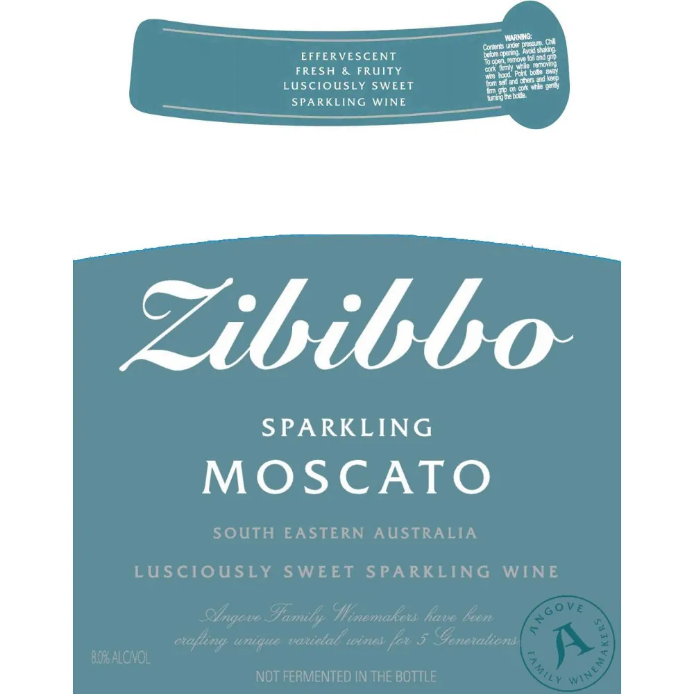 Zibibbo Sparkling Moscato Bottle