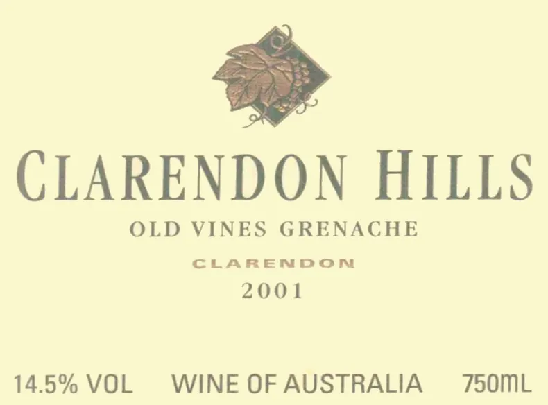 Clarendon Vineyard Grenache Old Vines Bottle