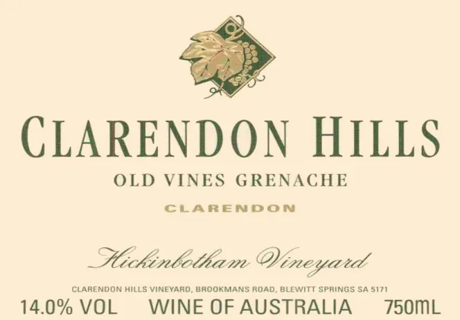 Hickinbotham Old Vines Grenache Bottle