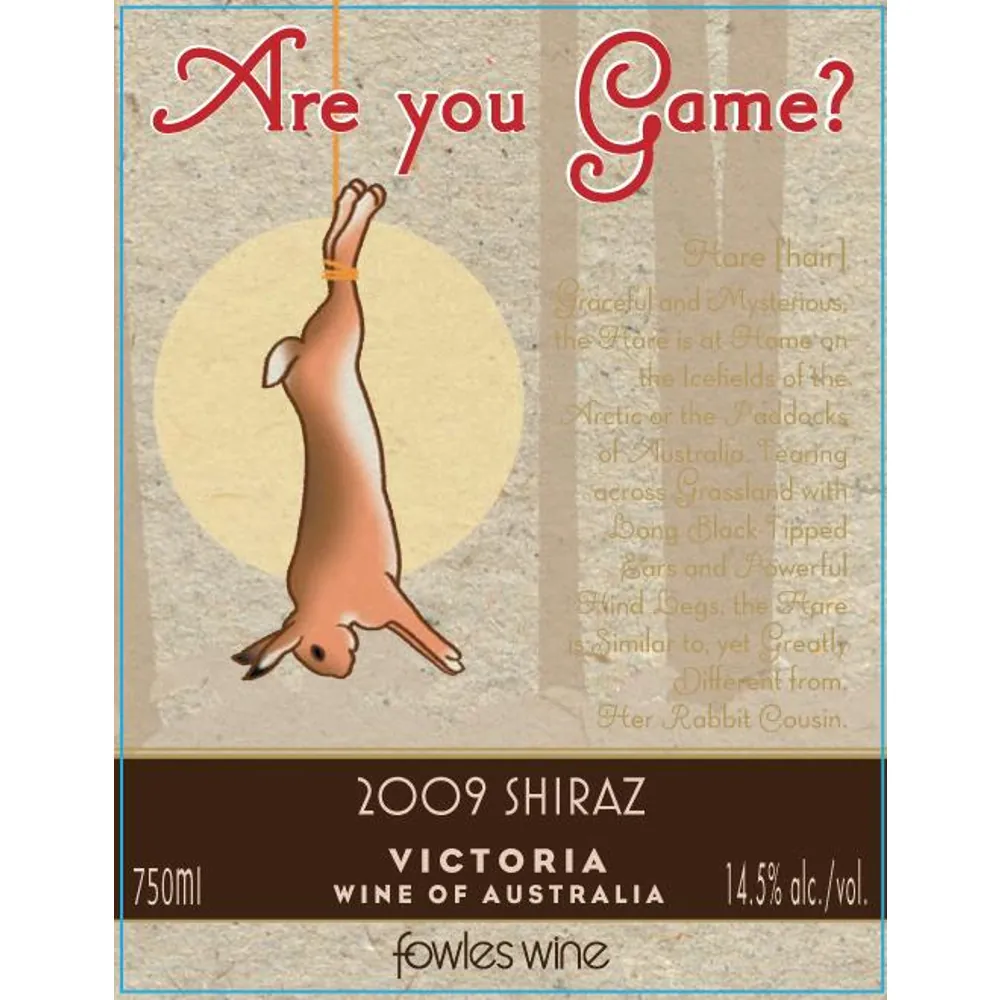 Are you Game? Shiraz Bottle