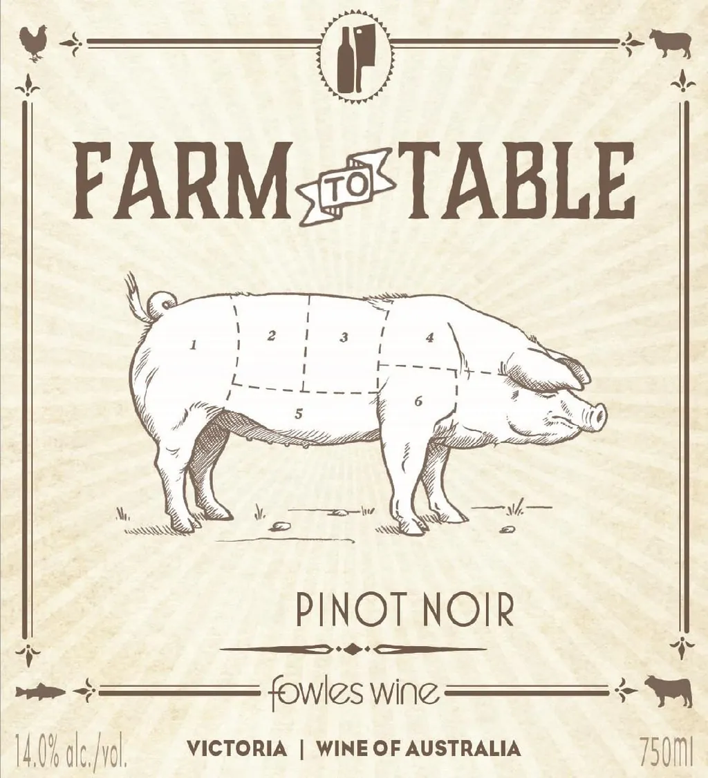 Farm to Table Pinot Noir Bottle