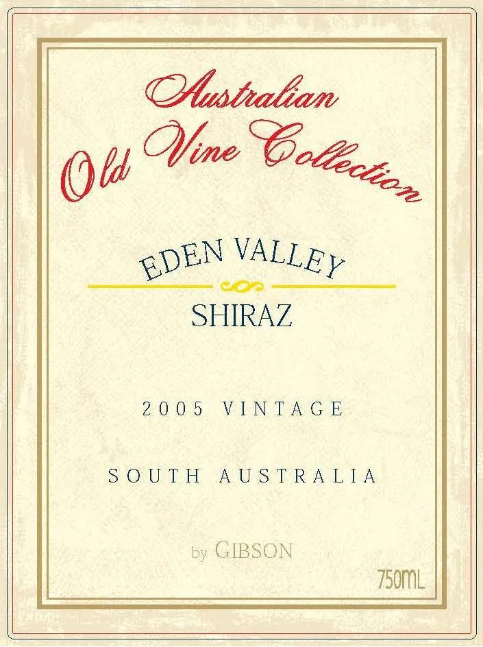 Australian Old Vine Collection Shiraz Bottle