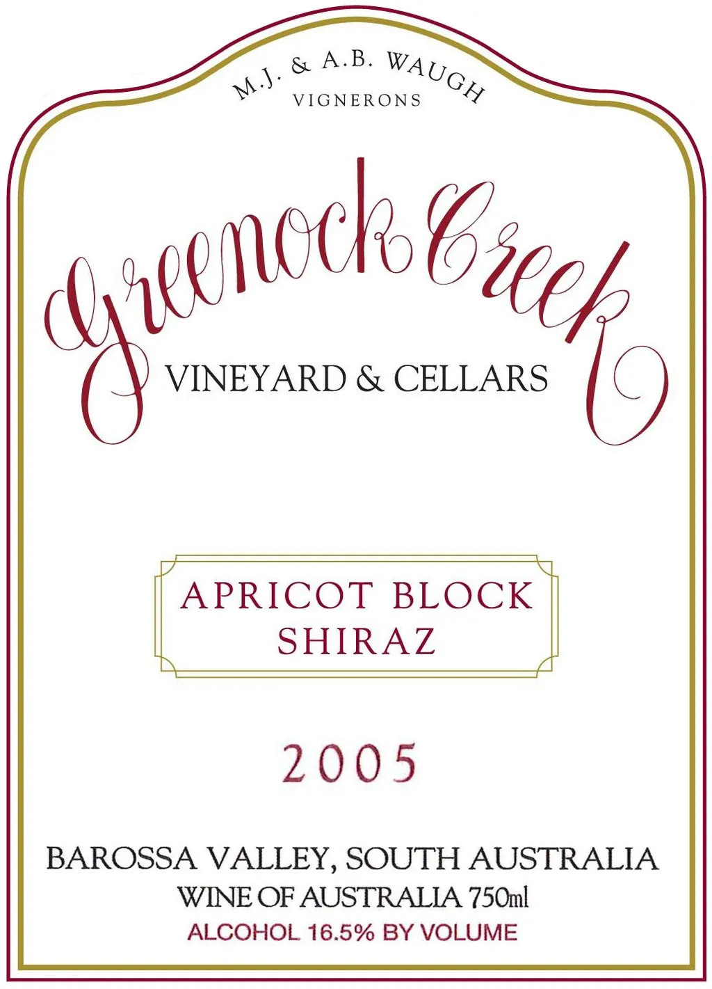 Apricot Block Shiraz Bottle